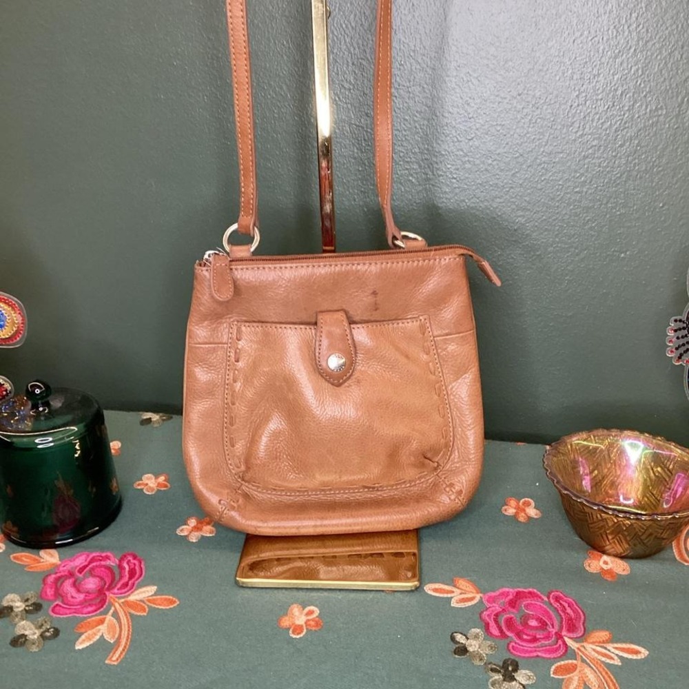 Vintage Fossil Brown Leather Cross‎ Body Bag